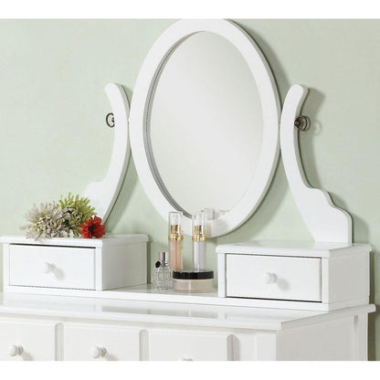 Ashley Wood Make-Up Vanity Table and Stool Set, White