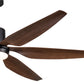 66" Vintage Ceiling Fan Lighting with Brown Blades in Integrated LED