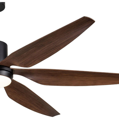 66" Vintage Ceiling Fan Lighting with Brown Blades in Integrated LED