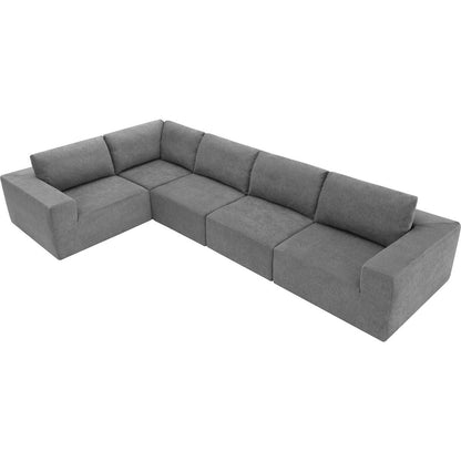 116x116" Modular L Shaped Sectional Sofa,Luxury Floor Couch Set,Upholstered Indoor Furniture,Foam-Filled Sleeper Sofa Bed for Living Room,Bedroom,5 PC Free Combination,3 Colors