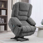 Power Lift Recliner Chair Sofa with Vibration Massage and Heat, Fabric Lift Chair for Elderly, Massage Recliner Chair with Remote Control, Side Pockets, Quick Assembly, Charcoal Gray