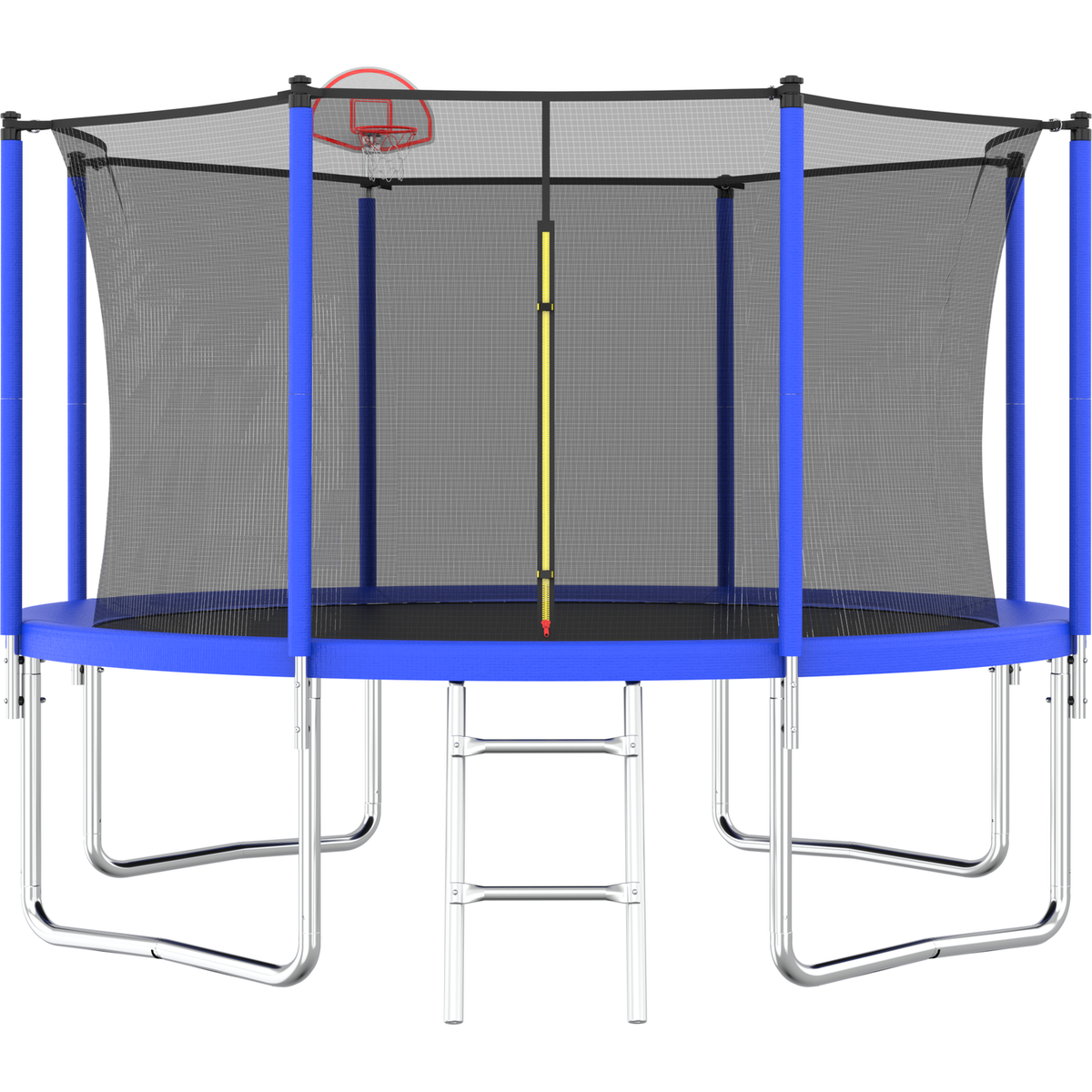 12FT Trampoline for Kids & Adults with Basketball Hoop and Ball, Recreational Trampolines with Safety Enclosure for Back Yard Outdoor