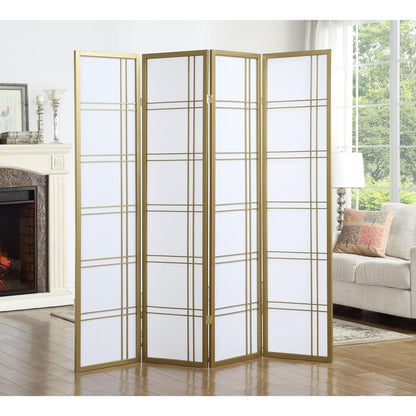 Seto 4-Panel Room Divider Screen, Gold