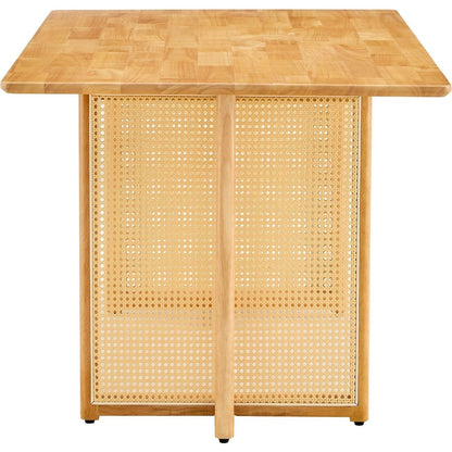 Chinese country retro solid wood dining table, simple modern imitation rattan dining table, wooden dining table, desk. Suitable for dining room, living room, office