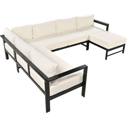U-shaped multi-person outdoor sofa set, suitable for gardens, backyards, and balconies.