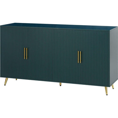 Wood TV Stand with Storage Cabinet & Adjustable Shelves, Media TV Console for Living Room Bedroom(GREEN)