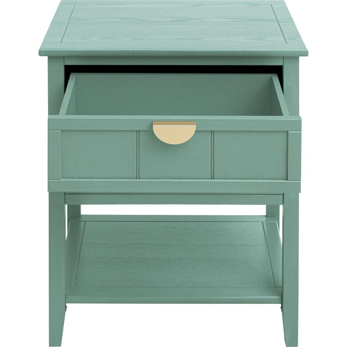 2 Drawer Side Table, American Style, End Table, Suitable for Bedroom, Living Room, Study