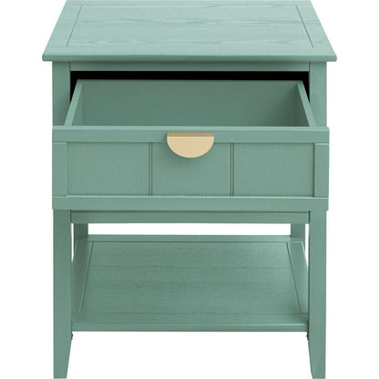 2 Drawer Side Table, American Style, End Table, Suitable for Bedroom, Living Room, Study