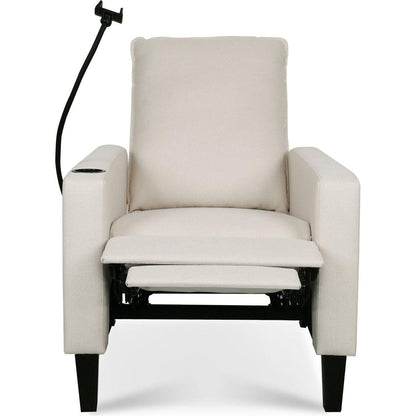 Recliner Chairs for Adults, Adjustable Recliner Sofa with Mobile Phone Holder & Cup Holder, Modern Reclining Chairs Fabric Push Back Recliner Chairs for Living Room, Bedroom, BEIGE