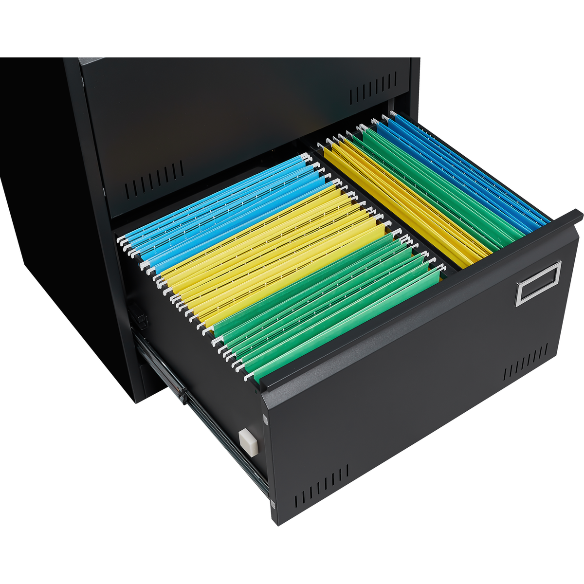 2 Drawer Metal Lateral File Cabinet with Lock,Office Vertical Files Cabinet for Home Office/Legal/Letter/A4,Locking Metal File Cabinet,Assembly Required (Black,with 2 Drawer)