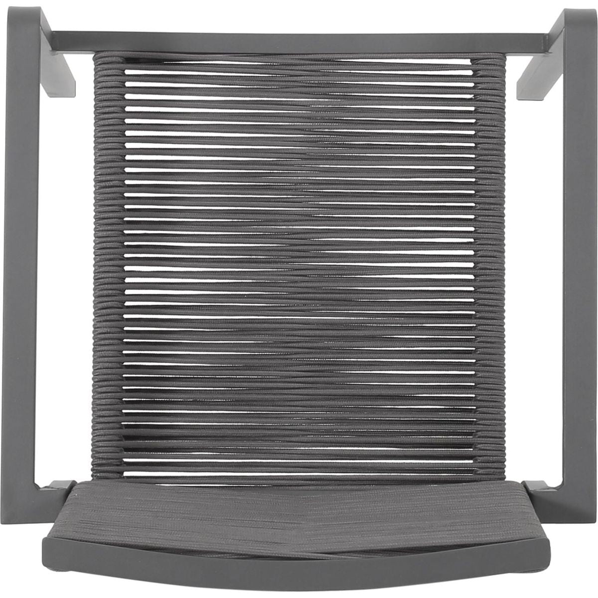 Outdoor Modern Aluminum Dining Chair with Rope Seat (Set of 2), Gray and Dark Gray - Streamdale Furniture