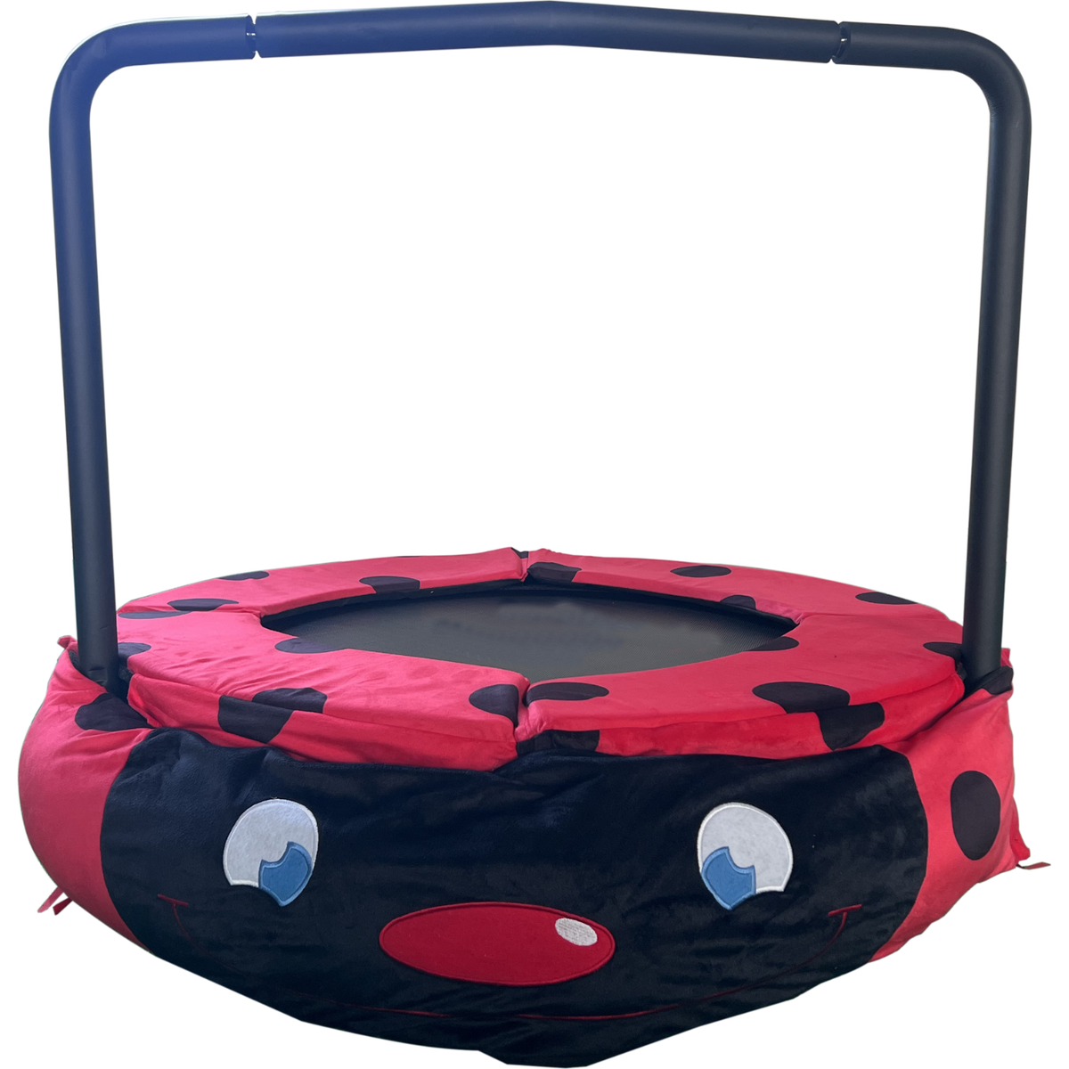 XTP003 Assembled children's trampoline happy expression outdoor and indoor dual-use ladybug black and red foldable iron tube for kids age 3 - 7