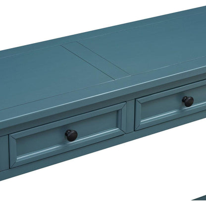 Console Table/Sofa Table with Storage Drawers and Bottom Shelf for Entryway Hallway(Dark Blue)