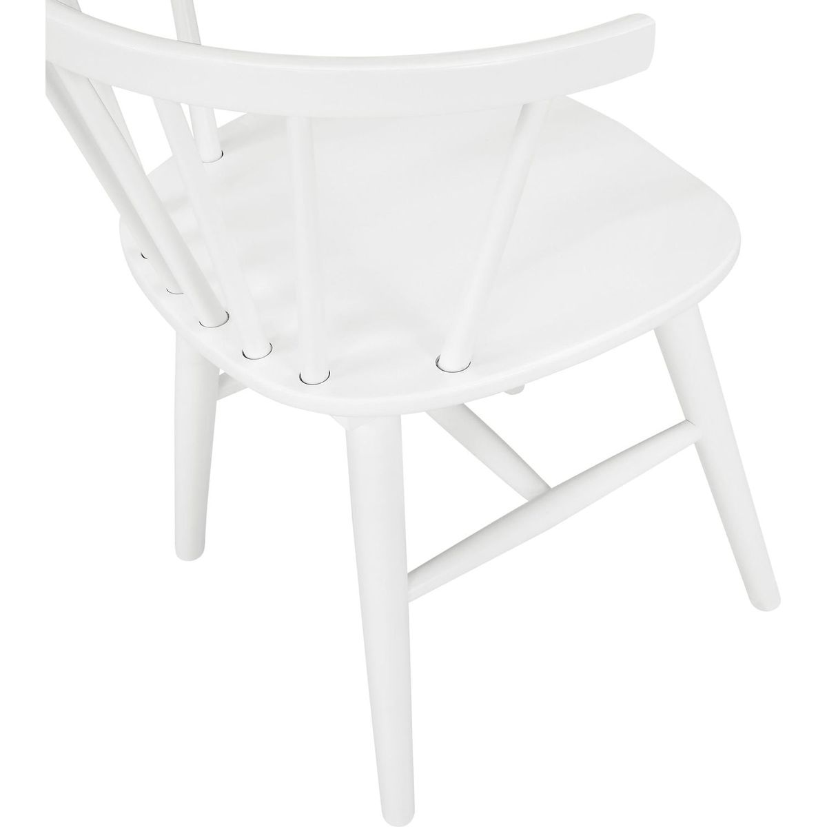 Alwynn Contemporary Wooden Spindle Back Dining Chairs, Windsor Chairs, Set of 2, White