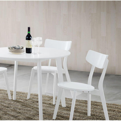 Roma Contemporary White Round Dining Table