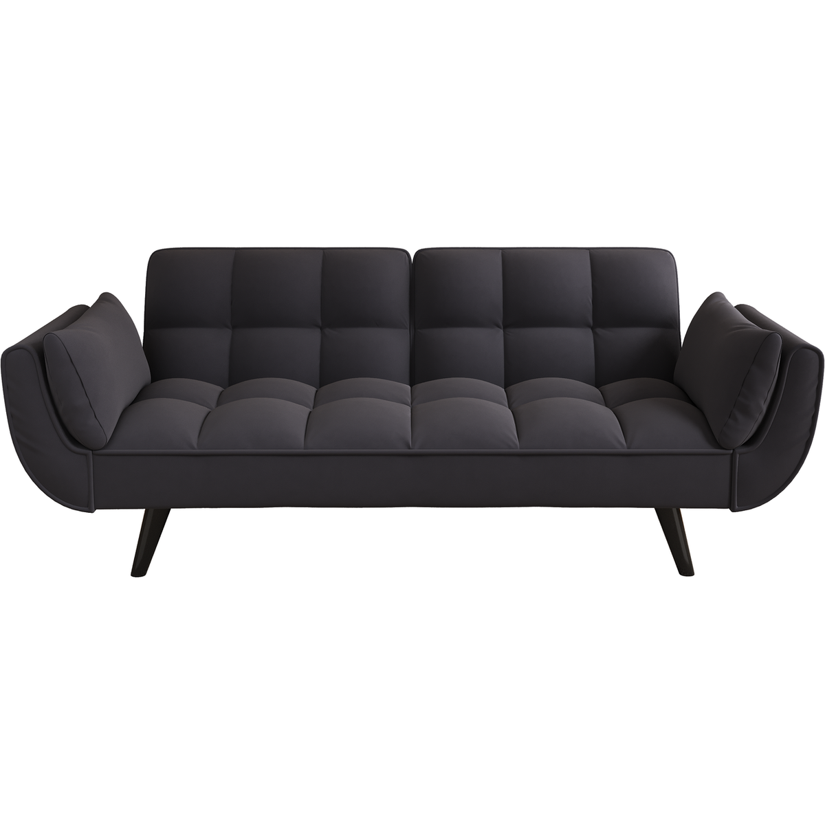 57 "black sofa Soft two armrests throw pillow pillow comfortable fit apartment bedroom small space
