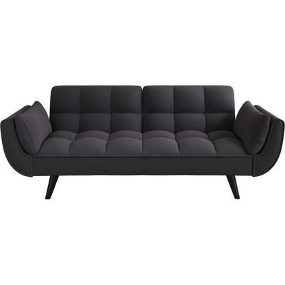 57 "black sofa Soft two armrests throw pillow pillow comfortable fit apartment bedroom small space