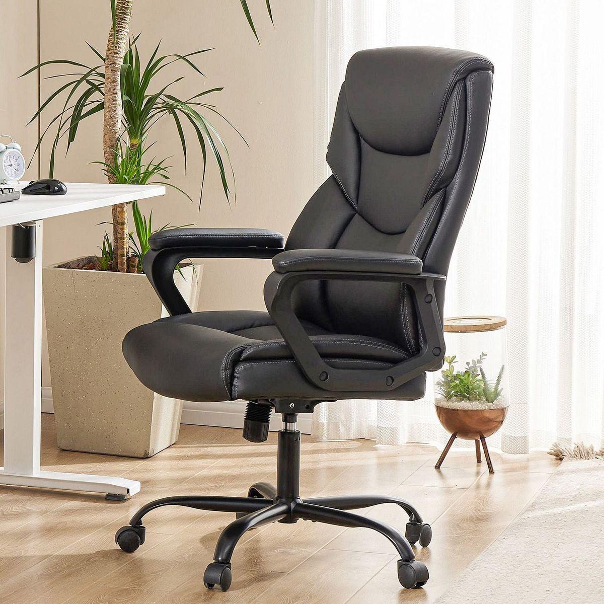 Home Office Chair Ergonomic PU Leather Desk Chair with Armrests