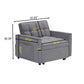 Sofa bed chair 3 in 1 convertible, recliner, single recliner, suitable for small Spaces with adjustable back black dark grey