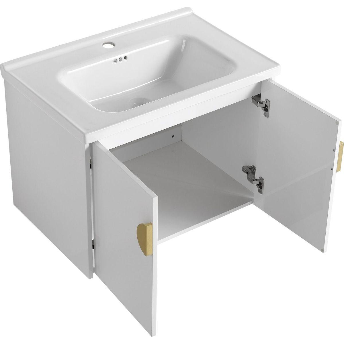 28 Inch Soft Close Doors Bathroom Vanity With Sink, For Small Bathroom (KD-Packing)