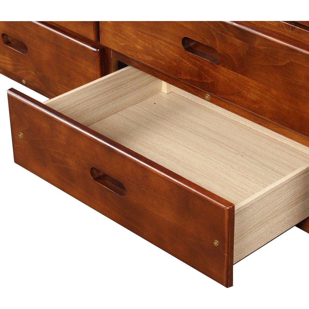 Twin Size Platform Storage Bed Solid Wood Bed with 6 Drawers