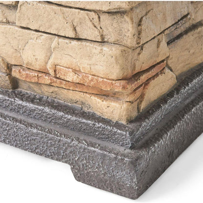 19.50" STONE MGO FIRE COLUMN - 40 000 BTU