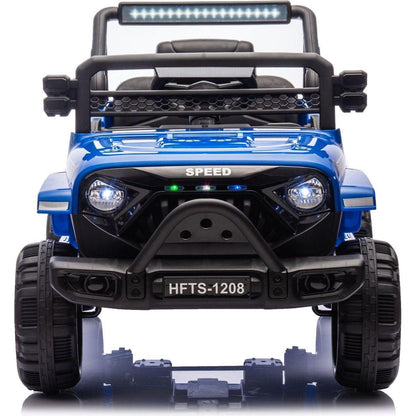 12V Kids Ride On Electric Truck Car W/Parents Control,2WD,Four-wheel suspension,Early education function,Adjustable volume,USB,MP3,Bluetooth,Microphone jack,Power display,LED lights For kids aged 3+.