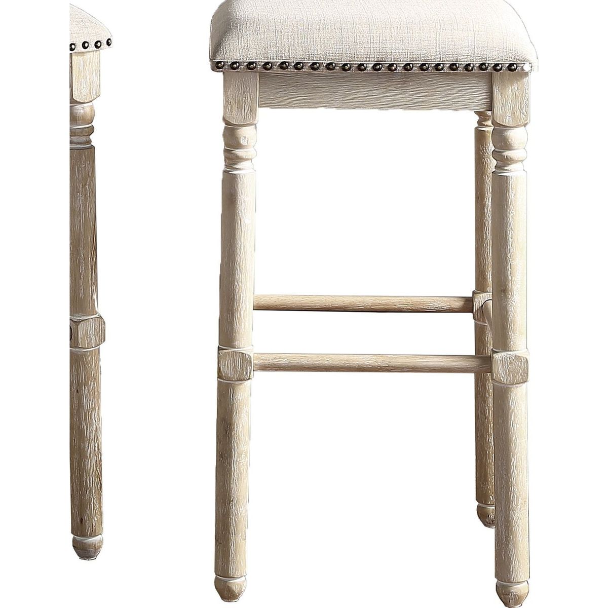 Arnhem Wood Upholstered Swivel Bar Stools, Set of 2, Tan