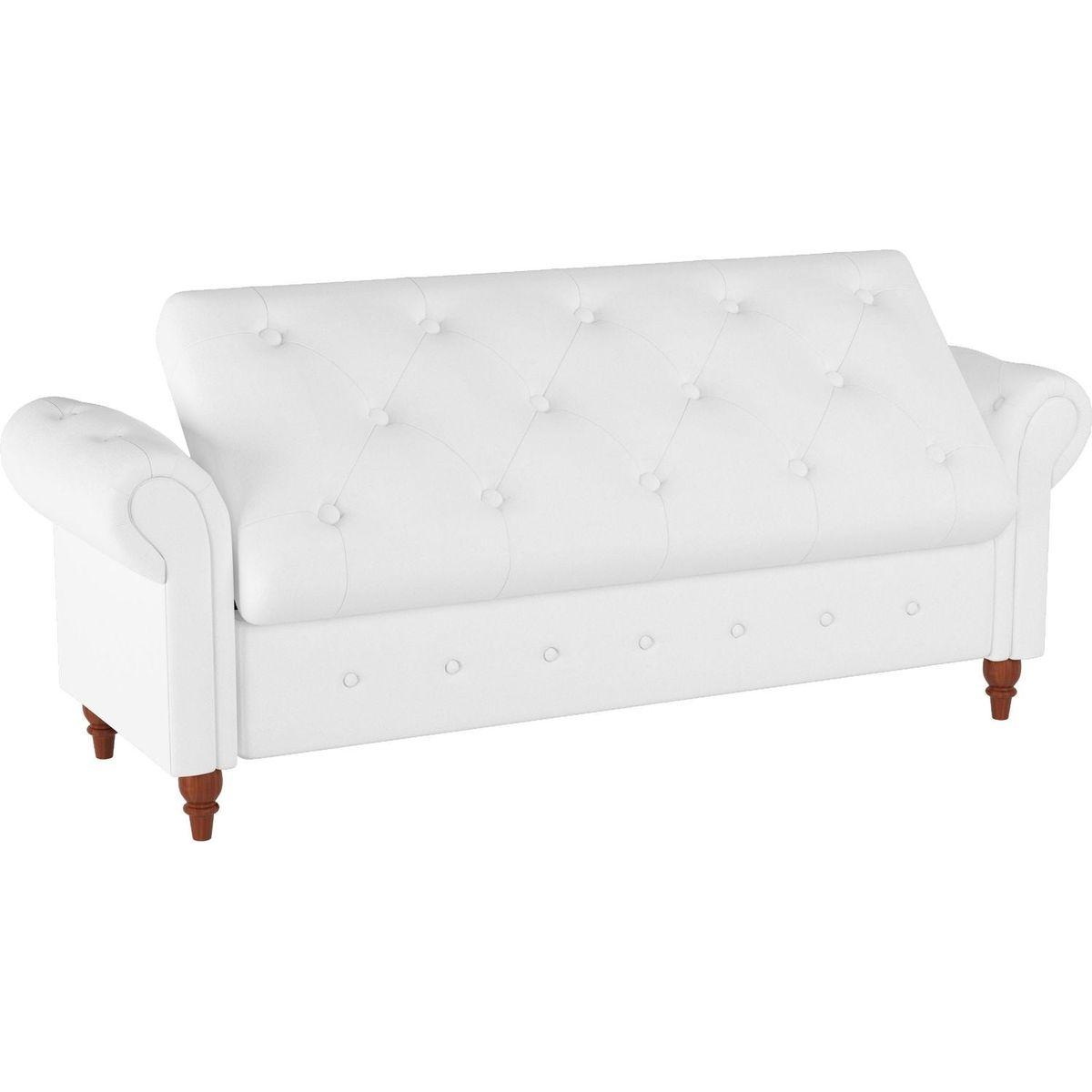 63" Bed Bench Cream White Fabric