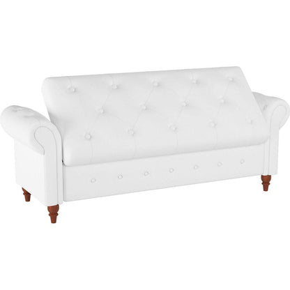 63" Bed Bench Cream White Fabric