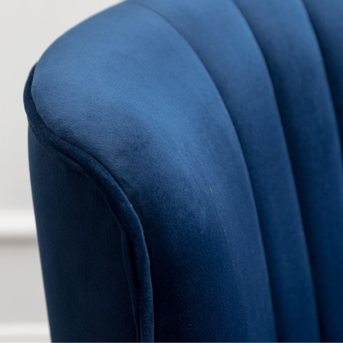 Elon Contemporary Velvet Upholstered Accent Chair, Blue