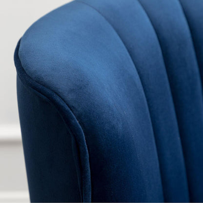 Elon Contemporary Velvet Upholstered Accent Chair, Blue