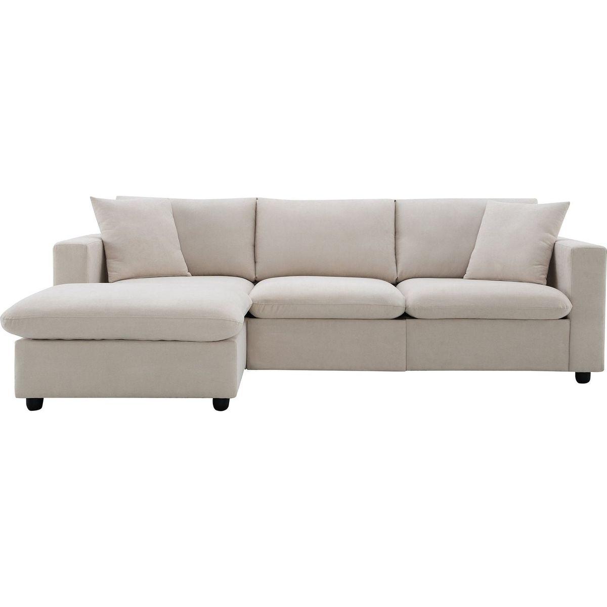 100.4x64.6" Modern Sectional Sofa,L-shaped Couch Set with 2 Free pillows,4-seat Polyester Fabric Couch Set with Convertible Ottoman for Living Room, Apartment, Office,4 Colors