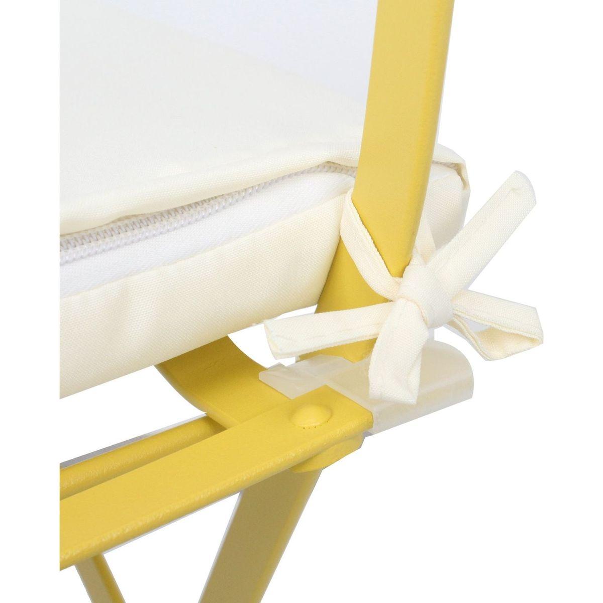3 Pieces Patio Bistro Balcony Metail Chair Table Set-Yellow