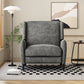 Oversized Textured Fabric Pushback Recliner, Gray and Dark Brown