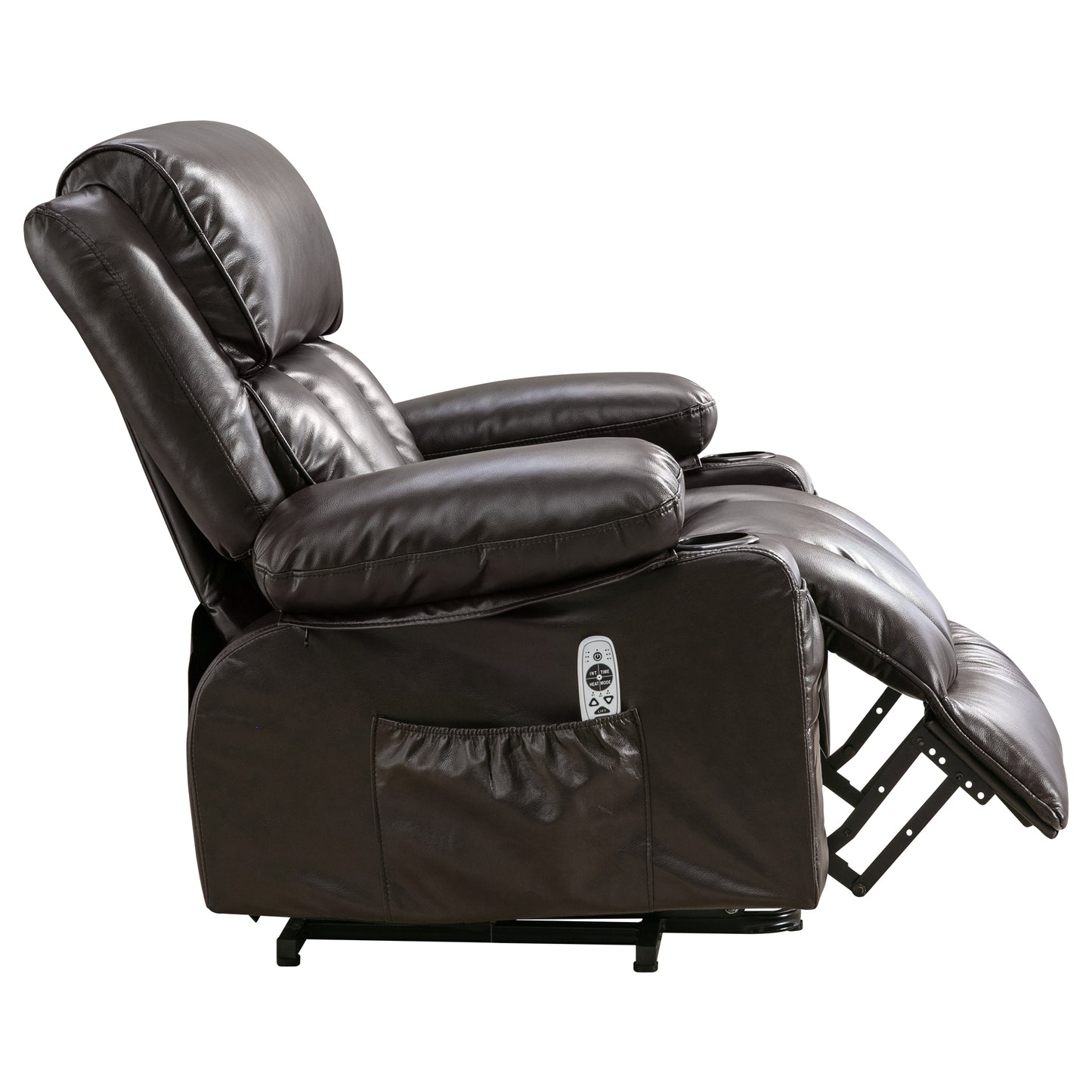 Power Lift Recliner Chair Recliners for Elderly with Heat and Massage Recliner Chair for Living Room with Infinite Position and Side Pocket,USB Charge Port.BROWN