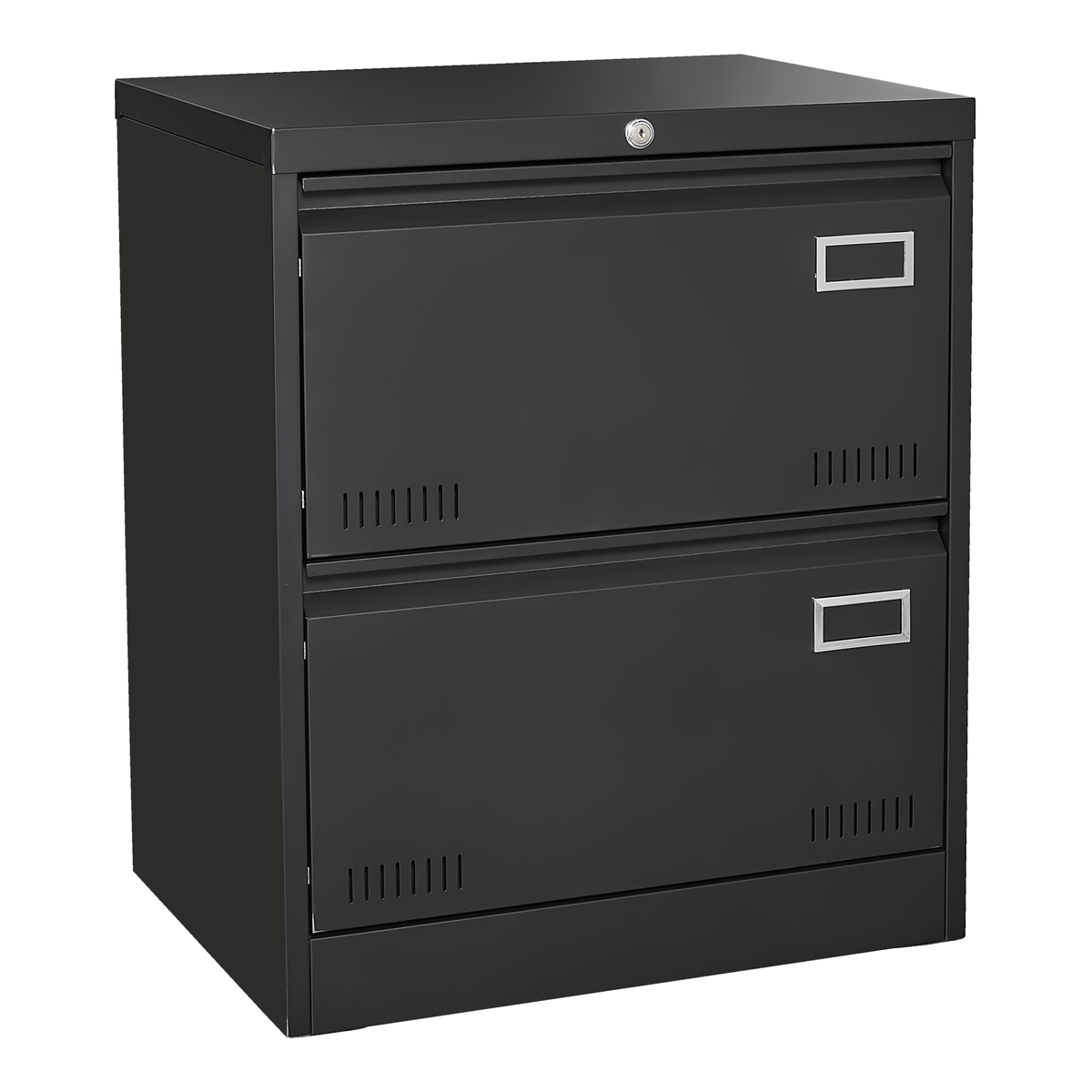 2 Drawer Metal Lateral File Cabinet with Lock,Office Vertical Files Cabinet for Home Office/Legal/Letter/A4,Locking Metal File Cabinet,Assembly Required (Black,with 2 Drawer)
