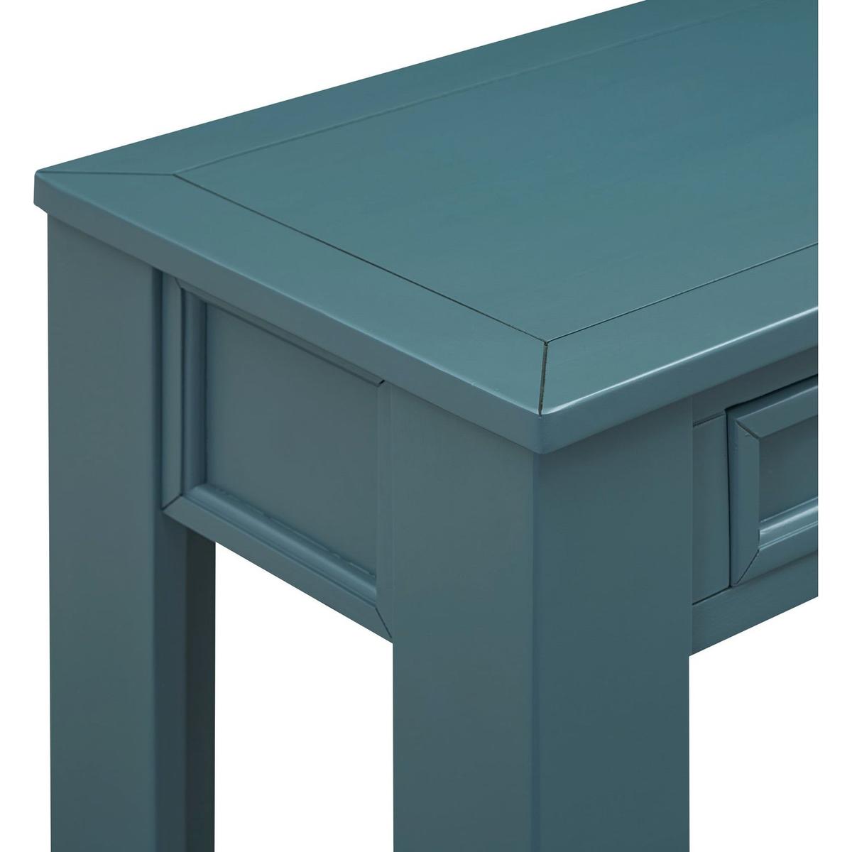 Console Table/Sofa Table with Storage Drawers and Bottom Shelf for Entryway Hallway(Dark Blue)