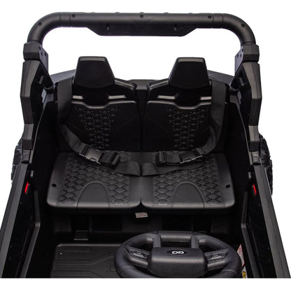 24V Two-Seater Kids Ride On UTV W/Parents Remote Control,Four-Wheel Suspension,Slow Start,Large wheel design,Anti-collision bar,Storage space,Music,USB,Bluetooth,Volume control,LED lights for Kids 3+.