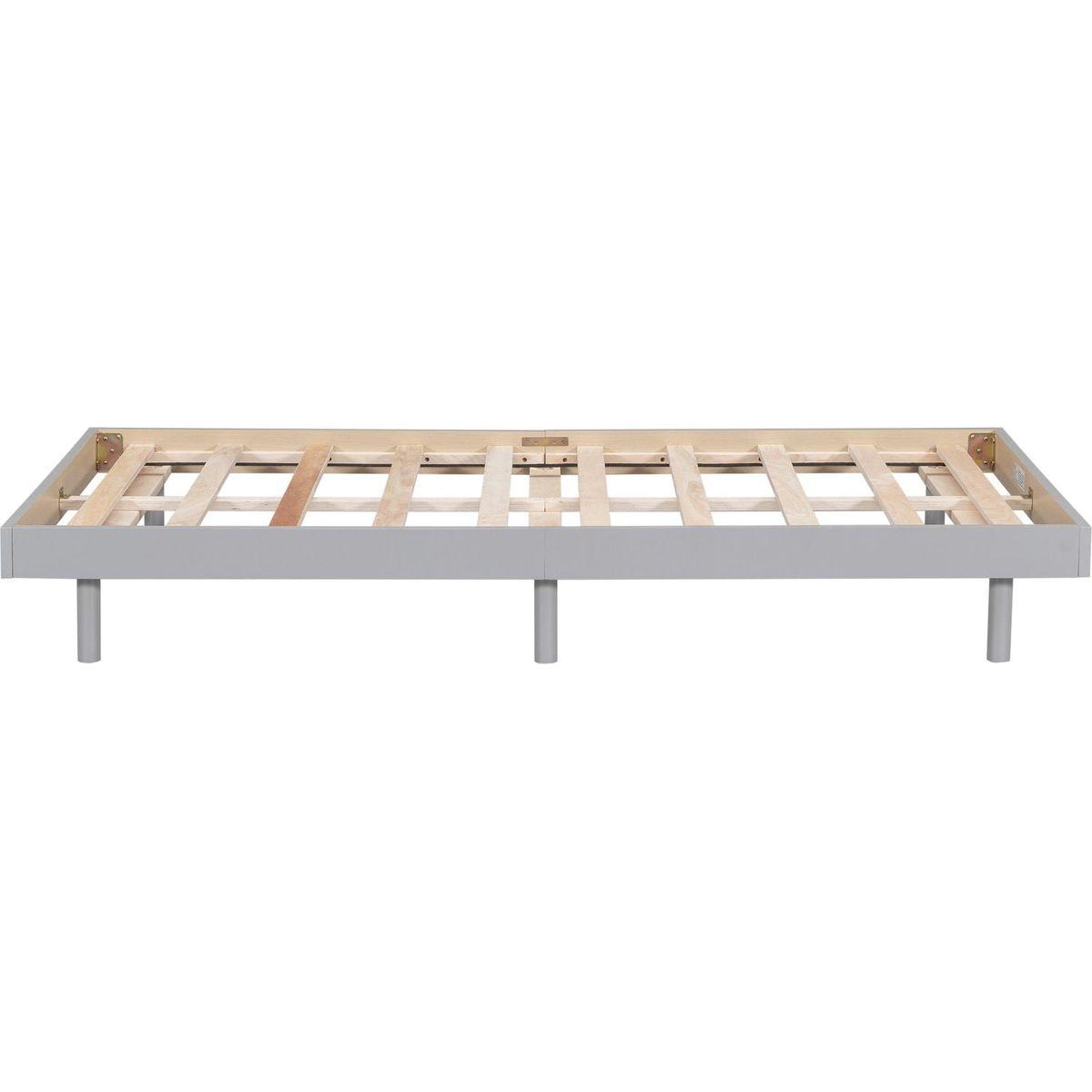 Modern Design Twin Size Floating Platform Bed Frame for Grey Color