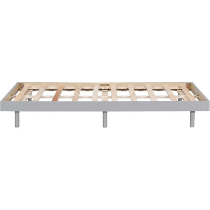 Modern Design Twin Size Floating Platform Bed Frame for Grey Color