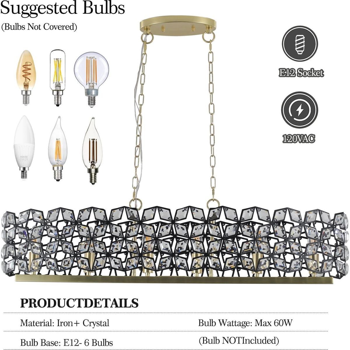 Modern Champagne Gold Oval Crystal ceiling chandelier Luxury Home Decor Light Fixture