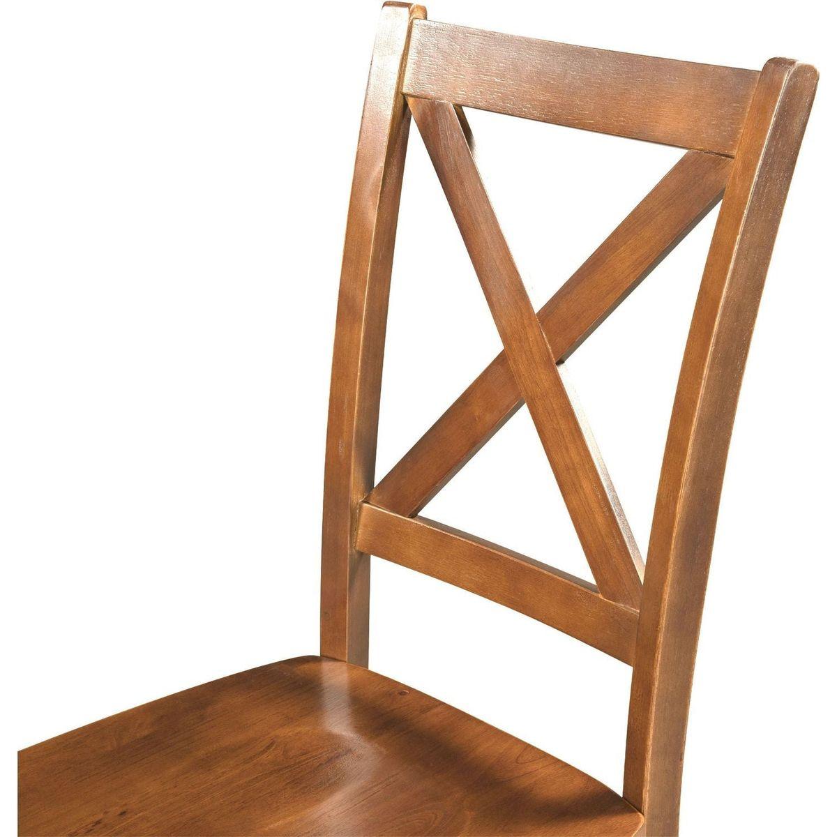 3-Piece Wood Drop Leaf Breakfast Nook Dining Table Set with 2 X-back Chairs for Small Places, Brown