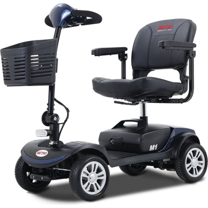 Four wheels Compact Travel Mobility Scooter with 300W Motor for Adult-300lbs, BLUE