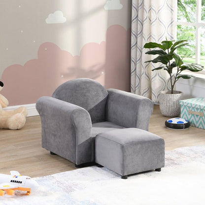 Kids Chair, Kids Upholstered Couch with ottoman