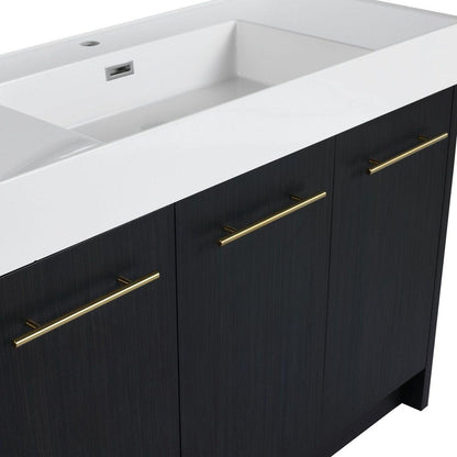 48 Inch Freestanding Bathroom Vanity with Resin Sink, With Soft Closing Door, KD-Package