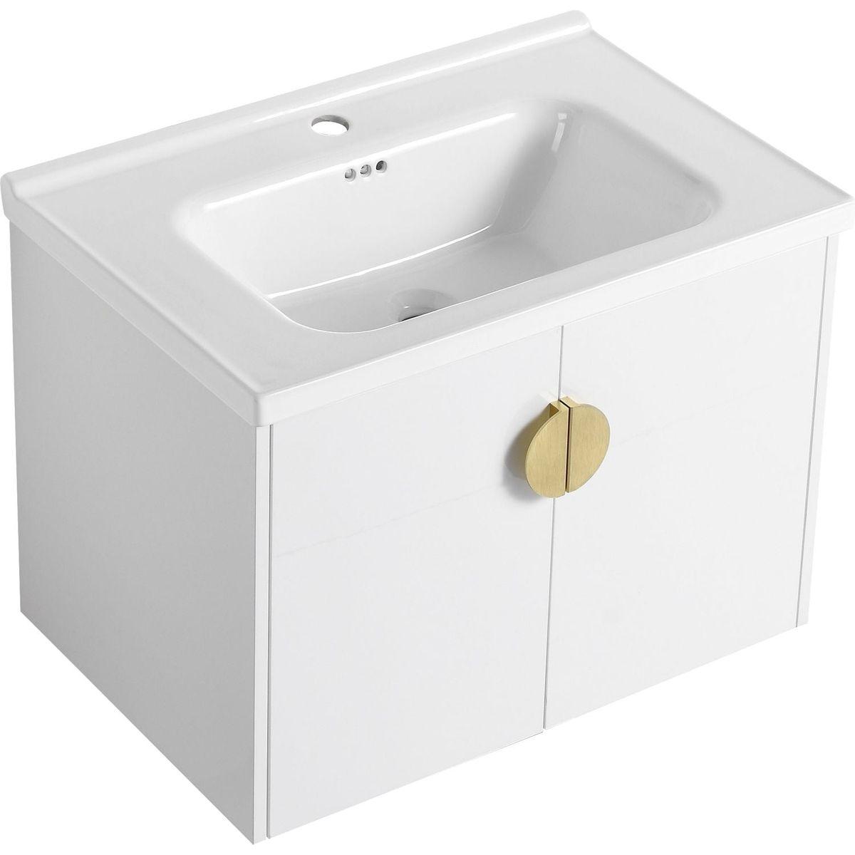 28 Inch Soft Close Doors Bathroom Vanity With Sink, For Small Bathroom (KD-Packing)