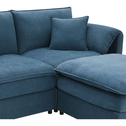 134x66" Chenille Modular Sectional Sofa,U Shaped Cloud Couch Set with Double Cushions, 6 Seat Sleeper Sofa Bed with Ottomans,Oversized Indoor Furniture for Living Room, 3 Colors