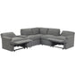 104" Power Recliner Corner Sofa Home Theater Reclining Sofa Sectional Couches with Storage Box, Cup Holders, USB Ports and Power Socket for Living Room, Dark Grey