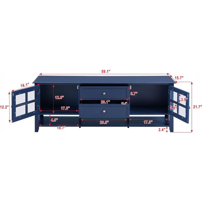 TV Stand for TVs up to 60", Entertainment Center with Multifunctional Storage Space, TV Cabinet with Modern Design, Media Console for Living Room, Bedroom - Streamdale Furniture